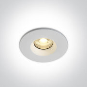 LED Spotlight White Circular Warm White LED Dimmable Fire Rated IP65 LED built in 500lm 7W Metal One Light SKU:10107DF/W - Toplightco