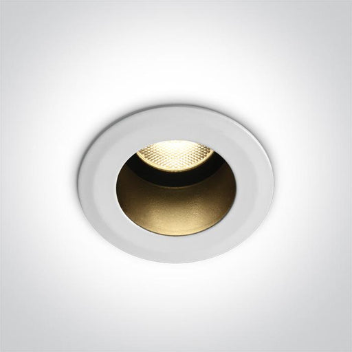 LED Spotlight White Circular Warm White LED 450lm Aluminium One Light SKU:10107DL/W/W - Toplightco