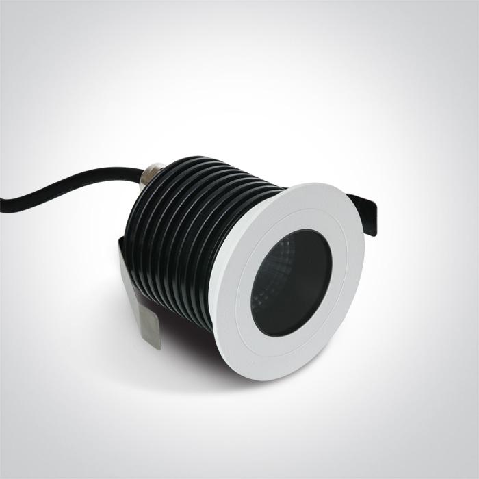 LED Spotlight White Circular Warm White LED Outdoor 500lm Aluminium One Light SKU:10107H/W/W - Toplightco