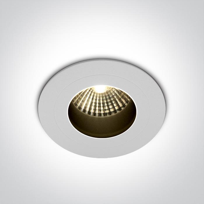 LED Spotlight White Circular Warm White LED Outdoor 500lm Aluminium One Light SKU:10107H/W/W - Toplightco