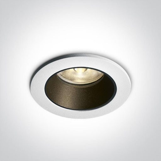 LED Spotlight White Circular Warm White LED 550lm Aluminium One Light SKU:10107K/W/W - Toplightco