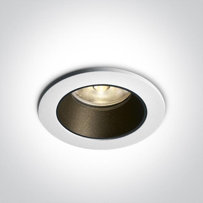 LED Spotlight White Circular Warm White LED 550lm Aluminium One Light SKU:10107K/W/W - Toplightco