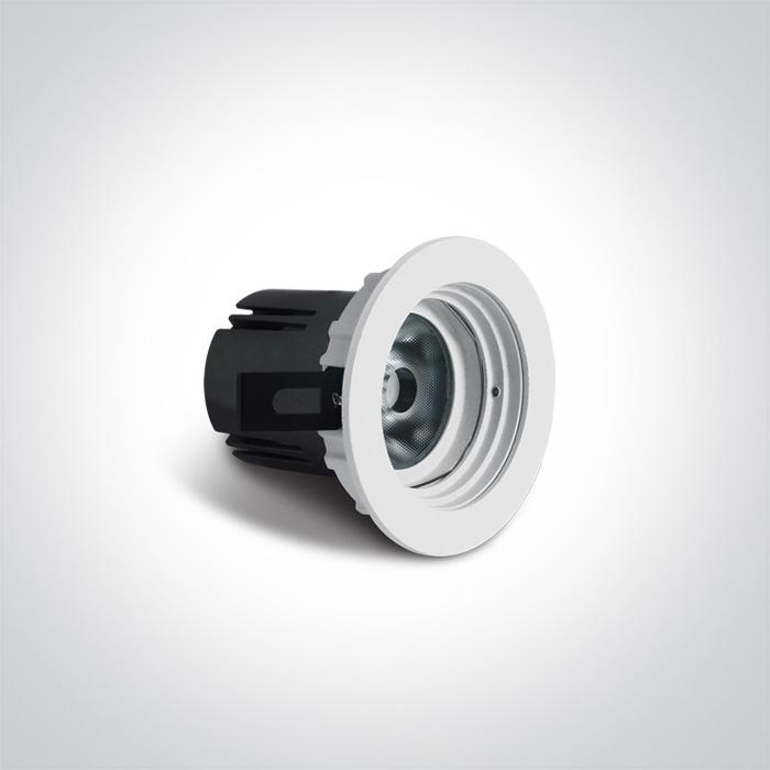 LED Spotlight White Circular Warm White LED 550lm Aluminium One Light SKU:10107K/W/W - Toplightco