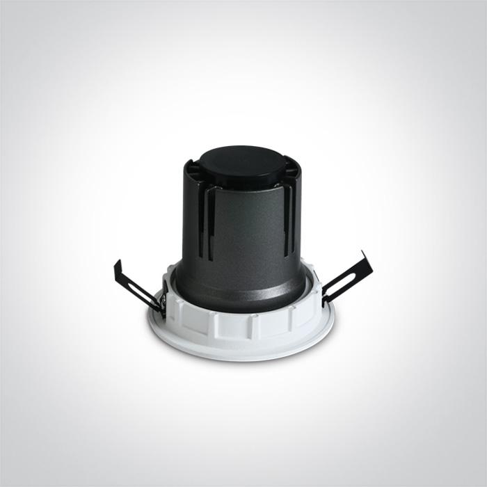 LED Spotlight Black Circular Warm White LED 550lm Aluminium One Light SKU:10107K/B/W - Toplightco