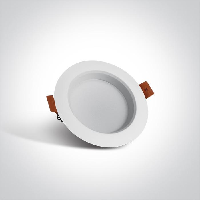 LED Downlight White Circular Warm White LED built in 490lm 7W Aluminium One Light SKU:10107T/W/W - Toplightco