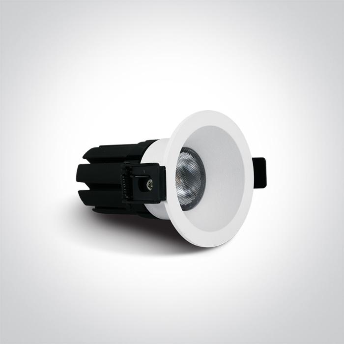LED Spotlight White Circular Warm White LED 500lm Die Cast One Light SKU:10107WP/W/W - Toplightco