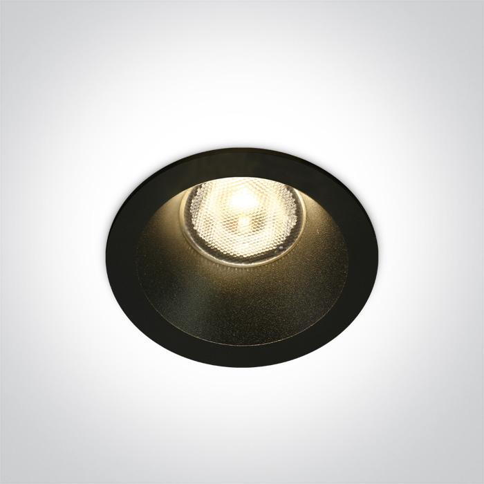 LED Spotlight Black Circular Warm White LED 500lm Die Cast One Light SKU:10107WP/B/W - Toplightco