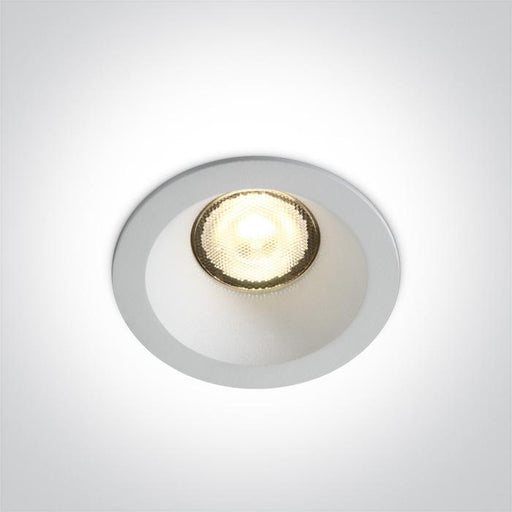 LED Spotlight White Circular Warm White LED 500lm Die Cast One Light SKU:10107WP/W/W - Toplightco