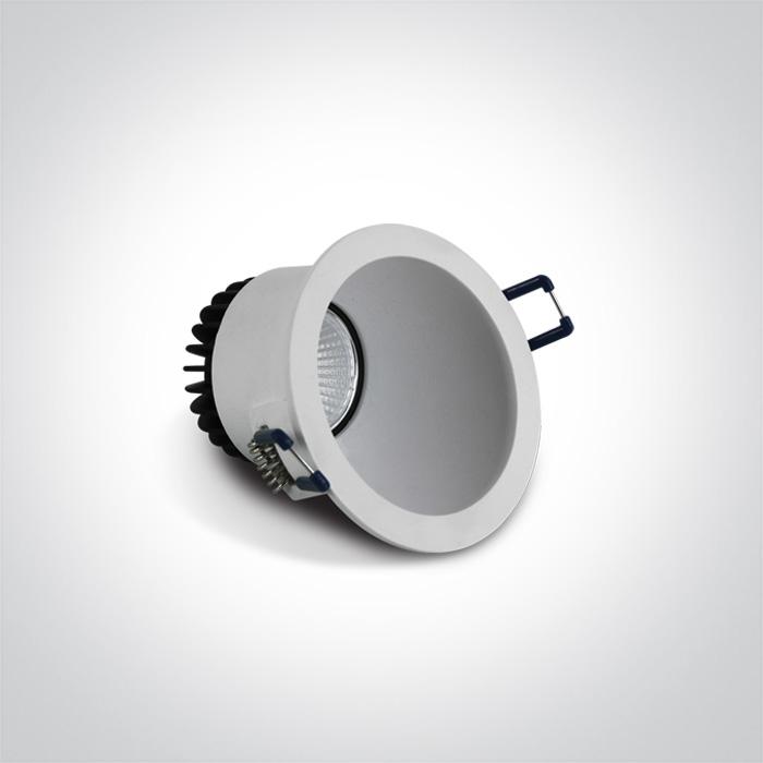 LED Spotlight White Circular Warm White LED built in 560lm 8W Die Cast One Light SKU:10108A/W/W - Toplightco