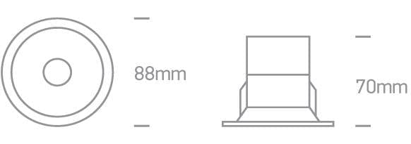 LED Spotlight Black Circular Warm White LED built in 600lm 8W Die Cast One Light SKU:10108D/B/W - Toplightco