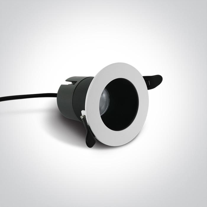 LED Spotlight White Circular Warm White LED built in 560lm 8W Die Cast One Light SKU:10108D1/W/W - Toplightco