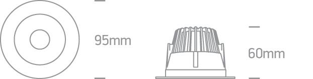 LED Downlight White-Black Circular Warm White LED built in 480lm 8W Aluminium One Light SKU:10108ED/W/B/W - Toplightco