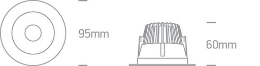 LED Downlight White-Black Circular Warm White LED built in 480lm 8W Aluminium One Light SKU:10108ED/W/B/W - Toplightco