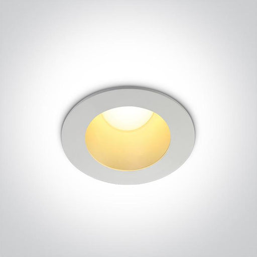 LED Downlight White-Brass Circular Warm White LED built in 560lm 8W Aluminium One Light SKU:10108ED/W/BS/W - Toplightco