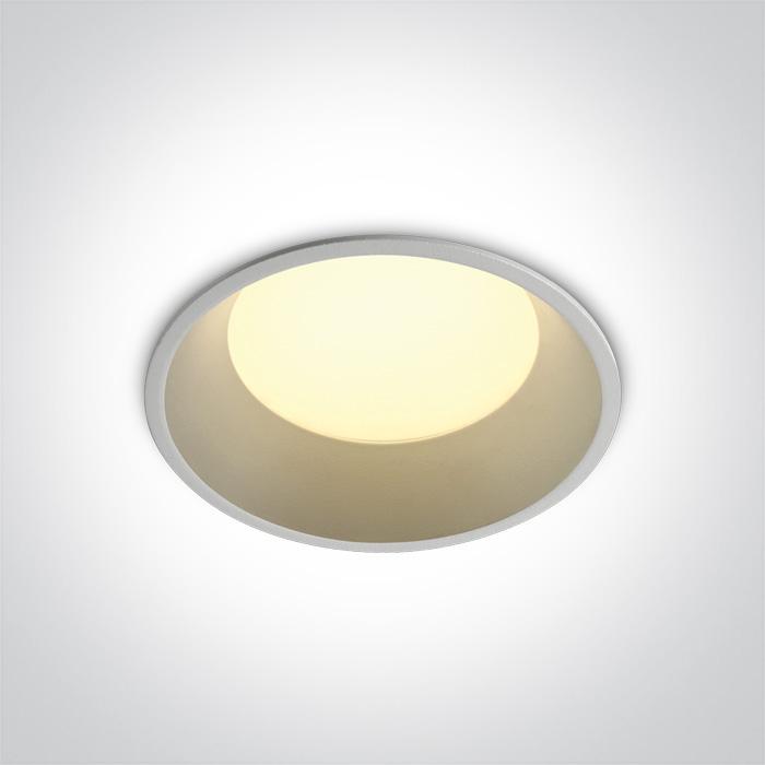 LED Downlight White Circular Warm White LED built in 720lm 9W Die Cast One Light SKU:10109D/W/W - Toplightco