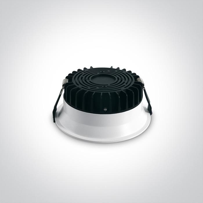 LED Downlight White Circular Cool White LED Outdoor LED built in 765lm 9W Die Cast One Light SKU:10109FD/W/C - Toplightco