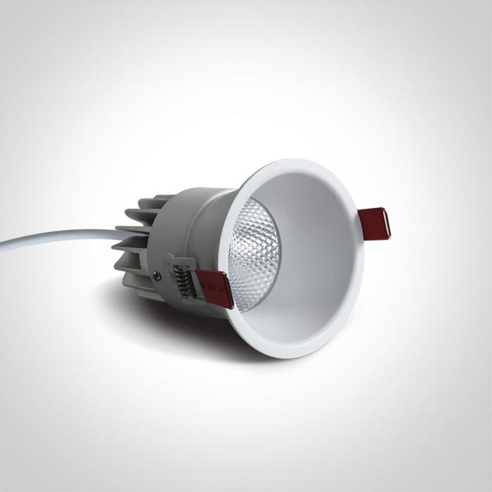 LED Spotlight White Circular Warm White LED built in 800lm 10W Aluminium One Light SKU:10110FD/W/W - Toplightco