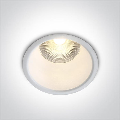 LED Spotlight White Circular Warm White LED built in 800lm 10W Aluminium One Light SKU:10110FD/W/W - Toplightco