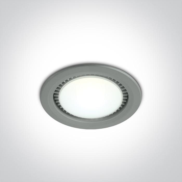 LED Downlight Grey Circular Daylight LED built in 400lm 9W Die Cast One Light SKU:10112/G/D - Toplightco