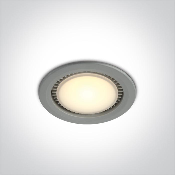 LED Downlight Grey Circular Warm White LED built in 400lm 12W Die Cast One Light SKU:10112/G/W - Toplightco