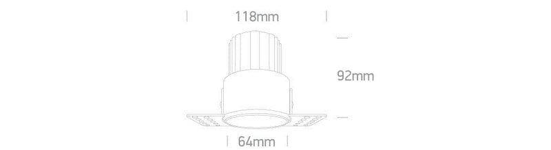 Black Led 12w Warm White 40deg 700ma 2-step Trimless Downlight Light SKU: 10112BTR/B/W - Toplightco