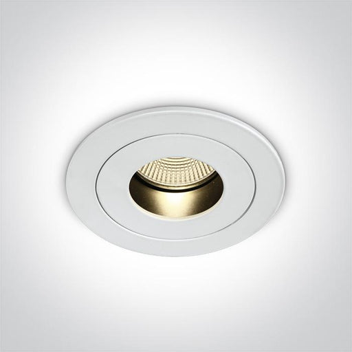 LED Spotlight White Circular Extra Warm White LED Dimmable 850lm Aluminium One Light SKU:10112H/W/EW - Toplightco