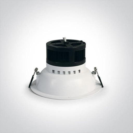 LED Downlight White Circular Cool White LED 900lm Plastic One Light SKU:10112KD/W/C - Toplightco