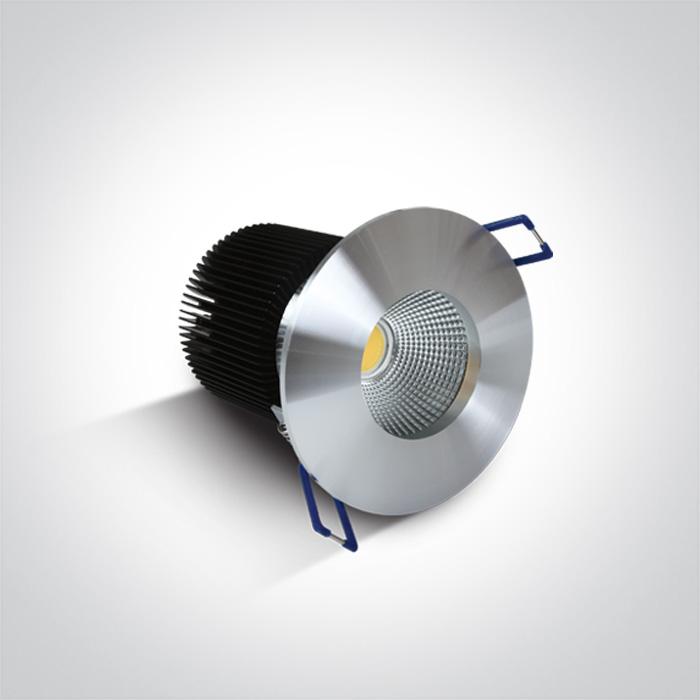 LED Spotlight Aluminium Circular Warm White LED Outdoor 1100lm Natural Aluminium One Light SKU:10112P/AL/W - Toplightco