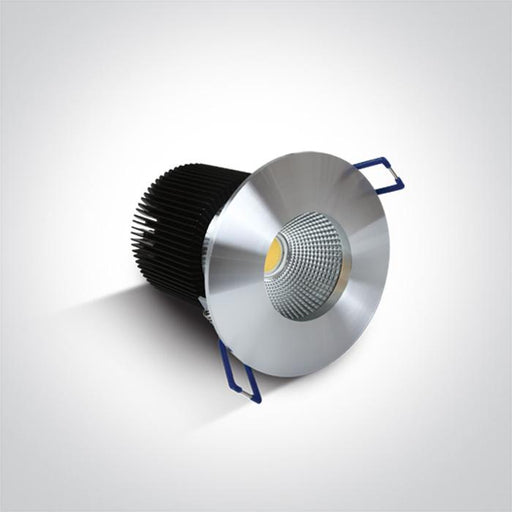 LED Spotlight Aluminium Circular Warm White LED Outdoor 1100lm Natural Aluminium One Light SKU:10112P/AL/W - Toplightco