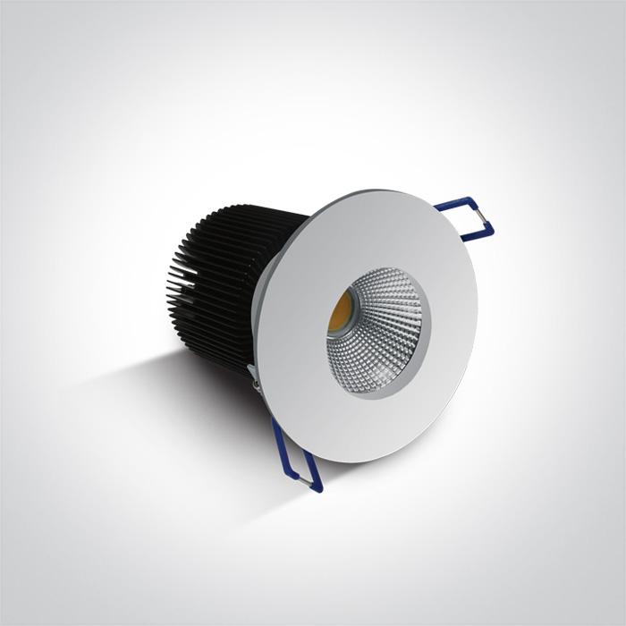 LED Spotlight White Circular Warm White LED Outdoor 1100lm Die Cast One Light SKU:10112P/W/W - Toplightco