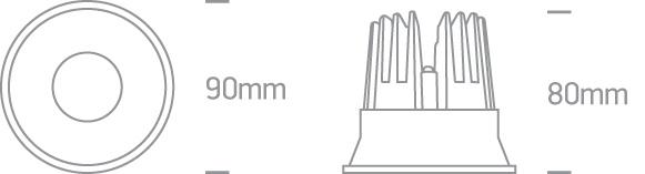 LED Spotlight White Circular Cool White LED built in 960lm 12W Die Cast One Light SKU:10112TD/W/C - Toplightco