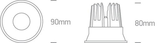 LED Spotlight Black Circular Warm White LED built in 960lm 12W Die Cast One Light SKU:10112TD/B/W - Toplightco