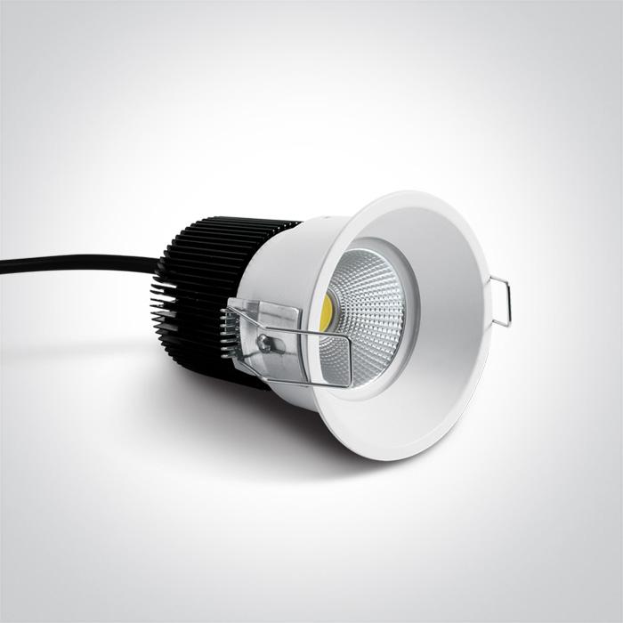 LED Spotlight White IP44 Warm White LED 1100lm Die Cast One Light SKU:10112TP/W/W - Toplightco