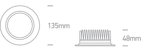 LED Downlight White Circular Daylight - Cool White - Warm White LED built in 975lm 13W Die Cast One Light SKU:10113UV/W - Toplightco