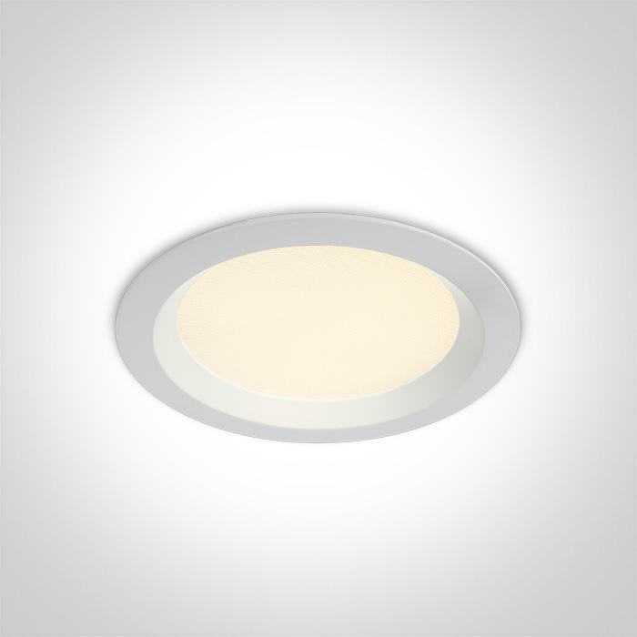 LED Downlight White Circular Daylight - Cool White - Warm White LED built in 975lm 13W Die Cast One Light SKU:10113UV/W - Toplightco