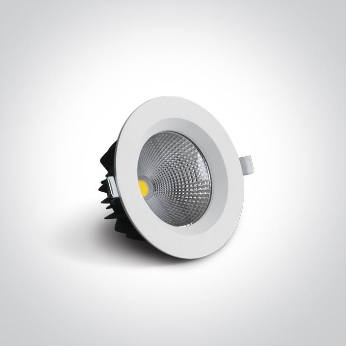 LED Downlight White Circular Cool White LED built in 1275lm 15W Die Cast One Light SKU:10115CA/W/C - Toplightco