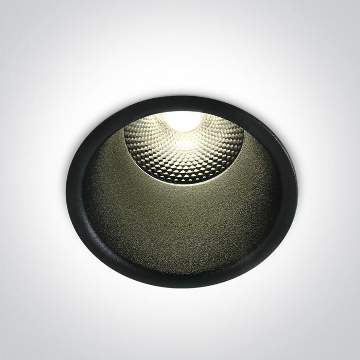 LED Spotlight Black Circular Warm White LED built in 1275lm 15W Aluminium One Light SKU:10115FD/B/W - Toplightco