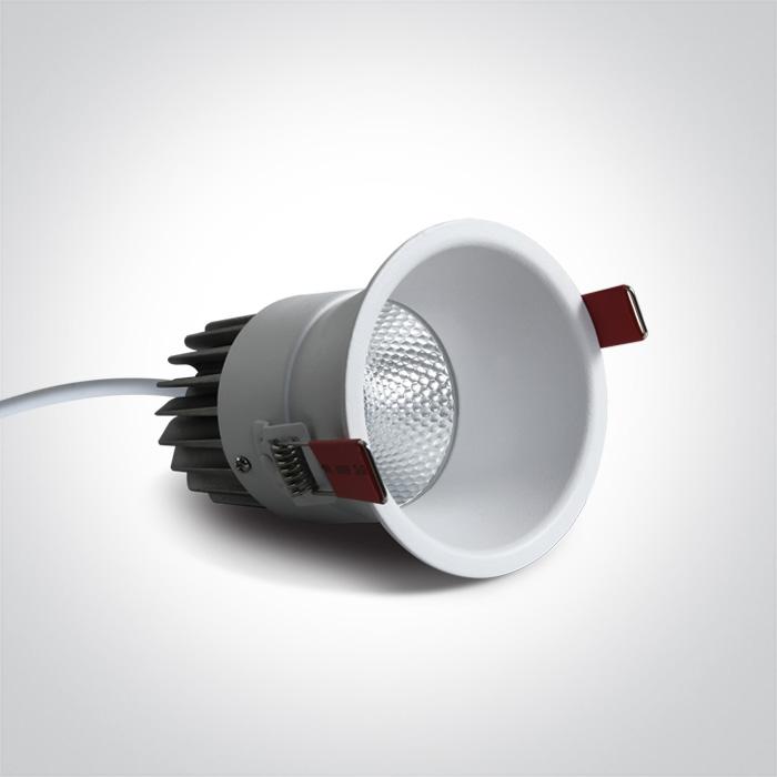 LED Spotlight White Circular Warm White LED built in 1275lm 15W Aluminium One Light SKU:10115FD/W/W - Toplightco