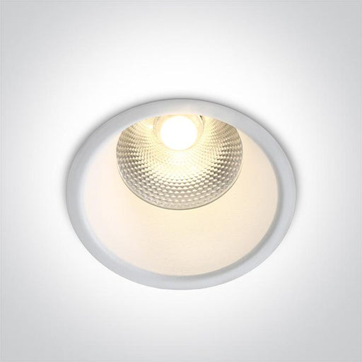 LED Spotlight White Circular Warm White LED built in 1275lm 15W Aluminium One Light SKU:10115FD/W/W - Toplightco