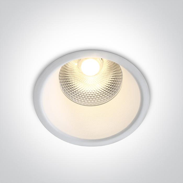 LED Spotlight White Circular Warm White LED built in 1275lm 15W Aluminium One Light SKU:10115FD/W/W - Toplightco