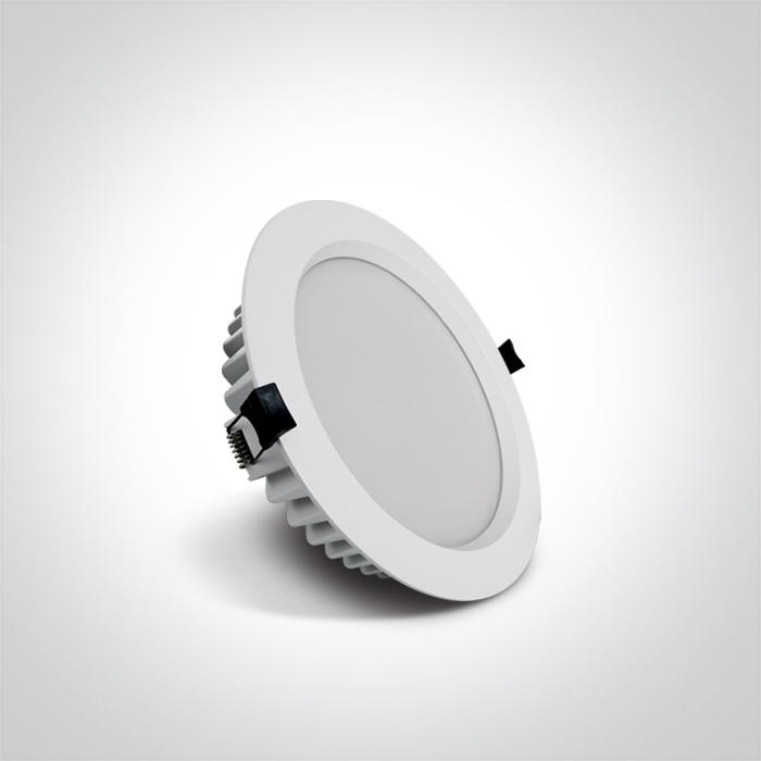 LED Downlight White Circular Warm White LED Outdoor LED built in 1300lm 18W Die Cast One Light SKU:10118B/W/W - Toplightco