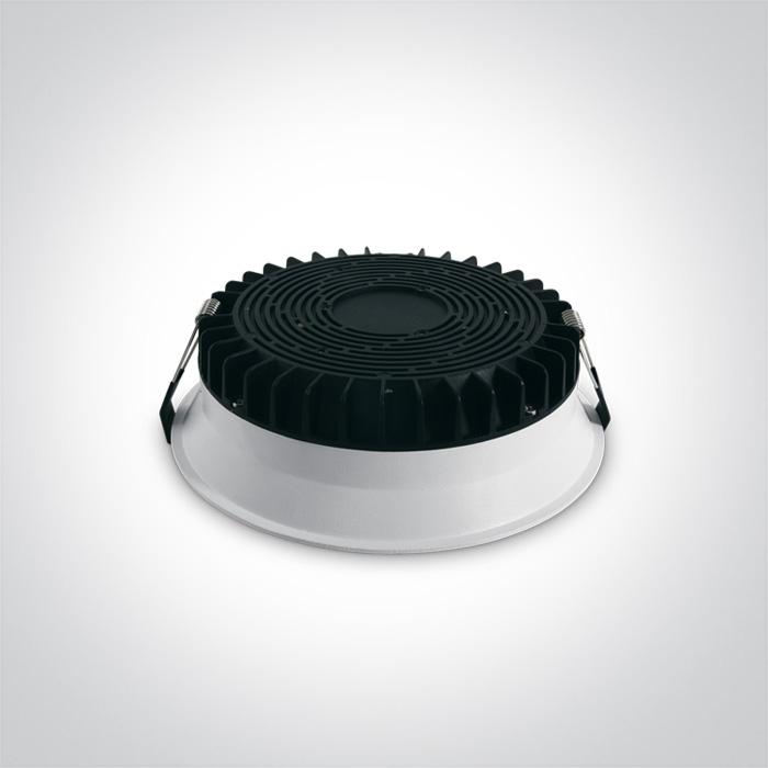 LED Downlight White Circular Warm White LED Outdoor LED built in 1700lm 20W Die Cast One Light SKU:10120FD/W/W - Toplightco