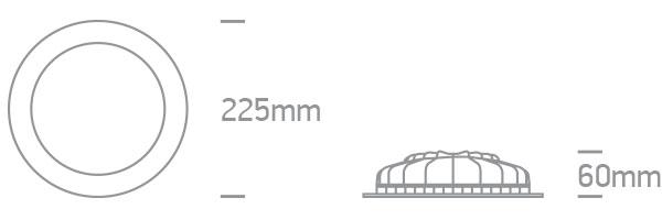 LED Downlight White Circular Cool White LED built in 1550lm 22W Die Cast One Light SKU:10122FD/W/C - Toplightco