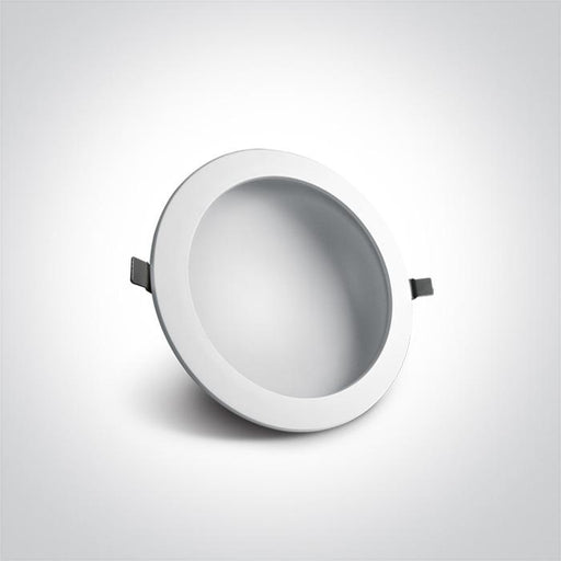 LED Downlight White Circular Cool White LED built in 1550lm 22W Die Cast One Light SKU:10122FD/W/C - Toplightco
