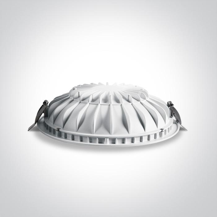 LED Downlight White Circular Cool White LED built in 1550lm 22W Die Cast One Light SKU:10122FD/W/C - Toplightco