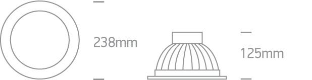 LED Downlight Grey Circular Cool White LED built in 1550lm 24W Aluminium One Light SKU:10124/G/C - Toplightco