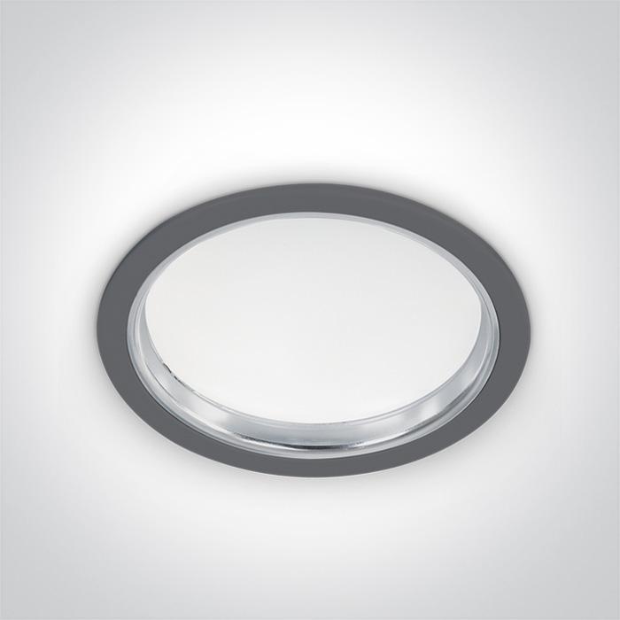 LED Downlight Grey Circular Cool White LED built in 1550lm 24W Aluminium One Light SKU:10124/G/C - Toplightco