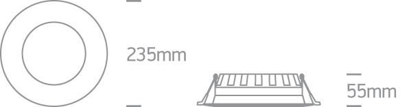 LED Downlight White Circular Cool White LED built in 1800lm 24W Aluminium One Light SKU:10124T/W/C - Toplightco