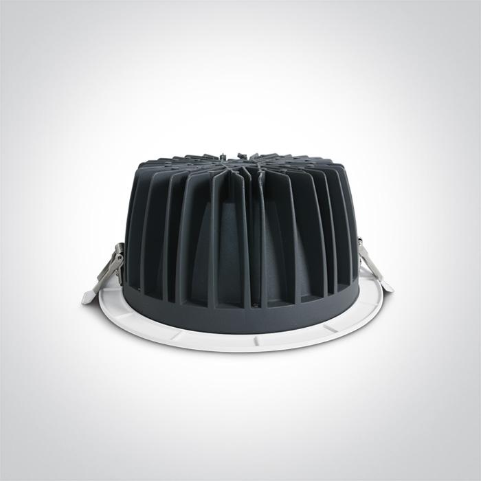 LED Downlight White Circular Cool White LED built in 2700lm 30W Die Cast One Light SKU:10130CA/W/C - Toplightco