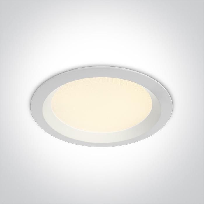 LED Downlight White Circular Daylight - Cool White - Warm White LED built in 2250lm 30W Die Cast One Light SKU:10130UV/W - Toplightco